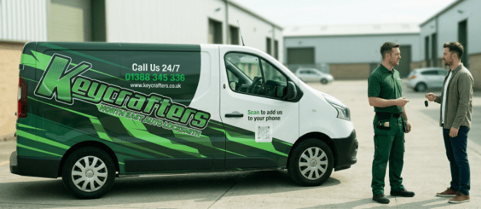 Key Crafters branded van on the road